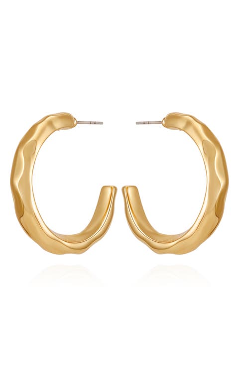 Wavy C Hoop Earrings
