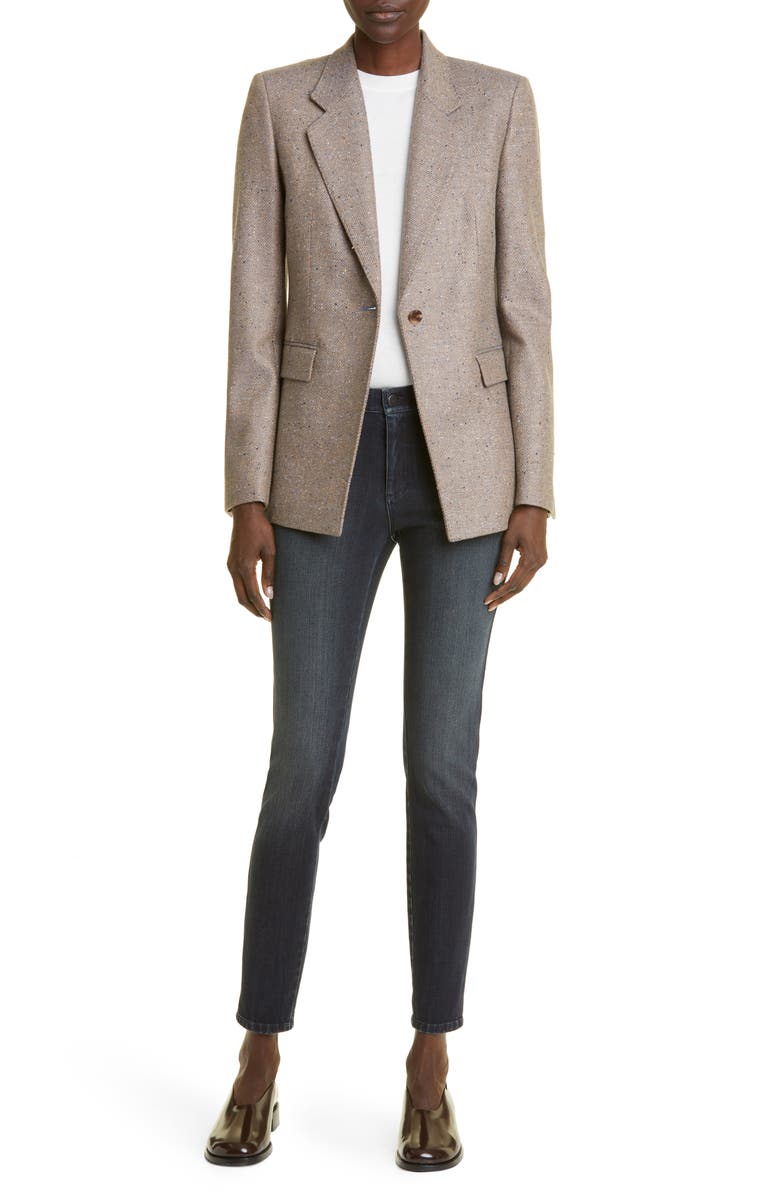 Lafayette 148 New York Short Sleeve Sweater, Alternate, color, Cloud