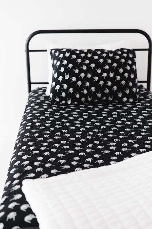 Charlie Lou Baby ® Rock N' Skull Twin Bedding Set In Black