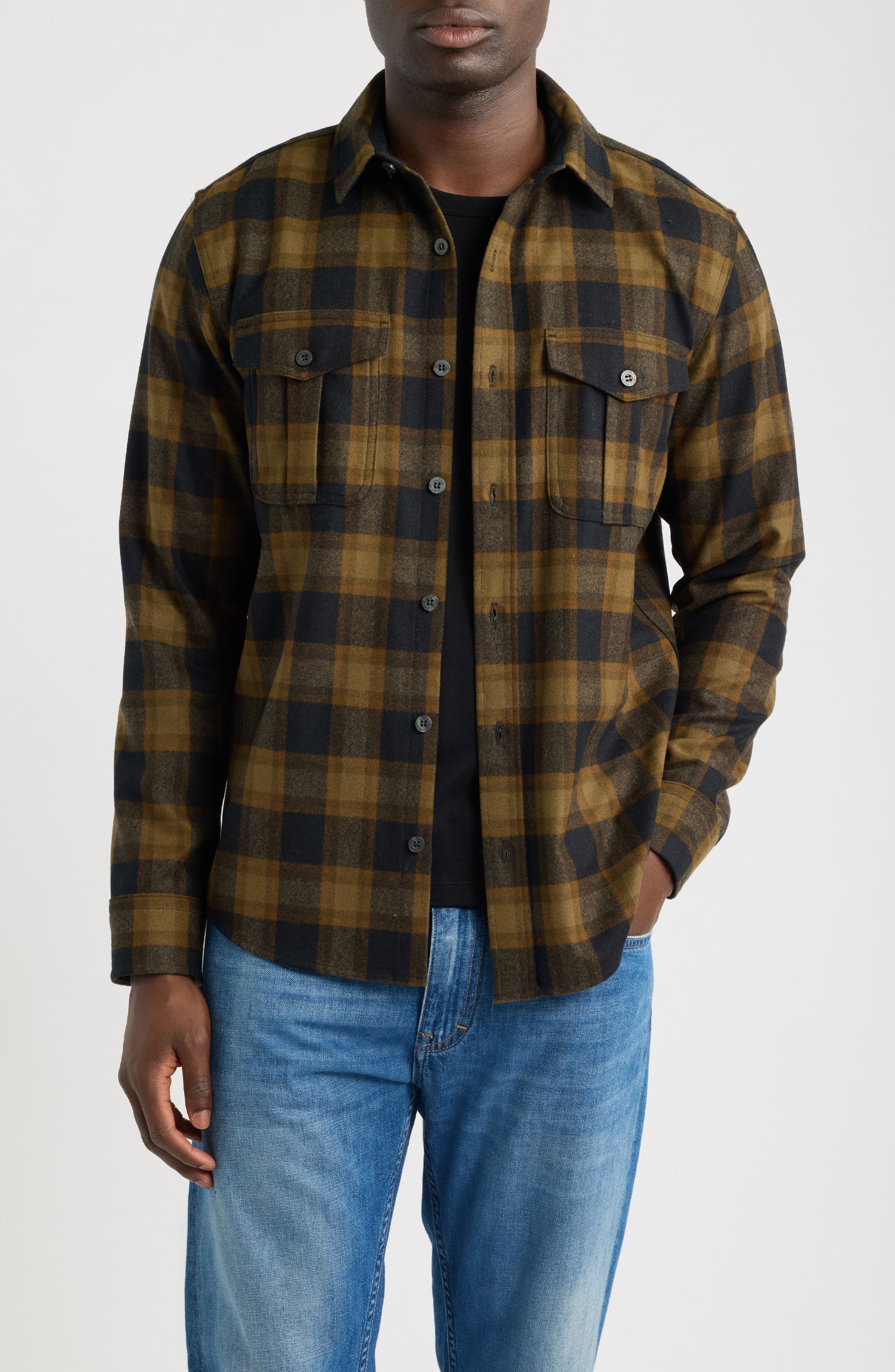 selected OLIVE/ BLACK CHECK