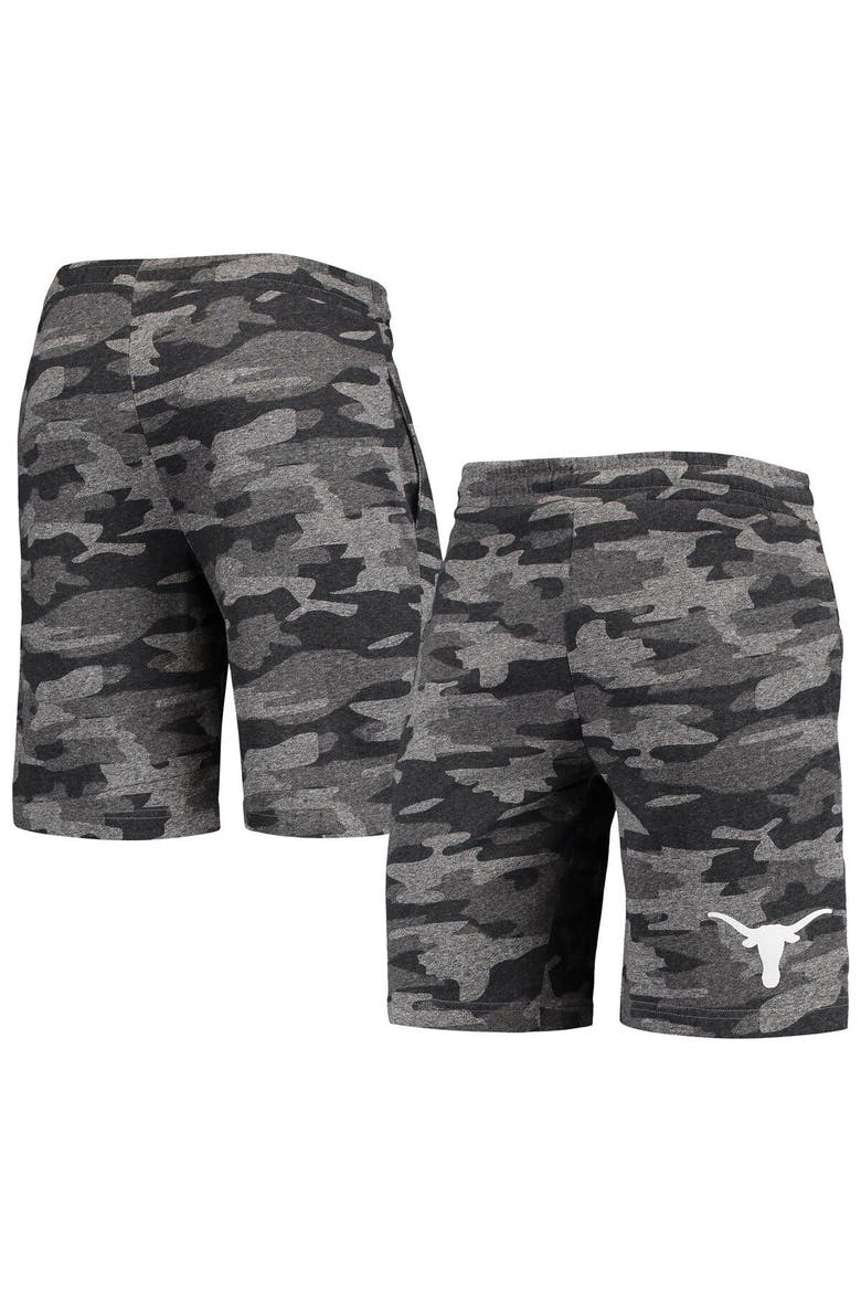 Men's Concepts Sport Charcoal/Gray Texas Longhorns Camo Backup Terry Jam Lounge Shorts, Main, color, Charcoal