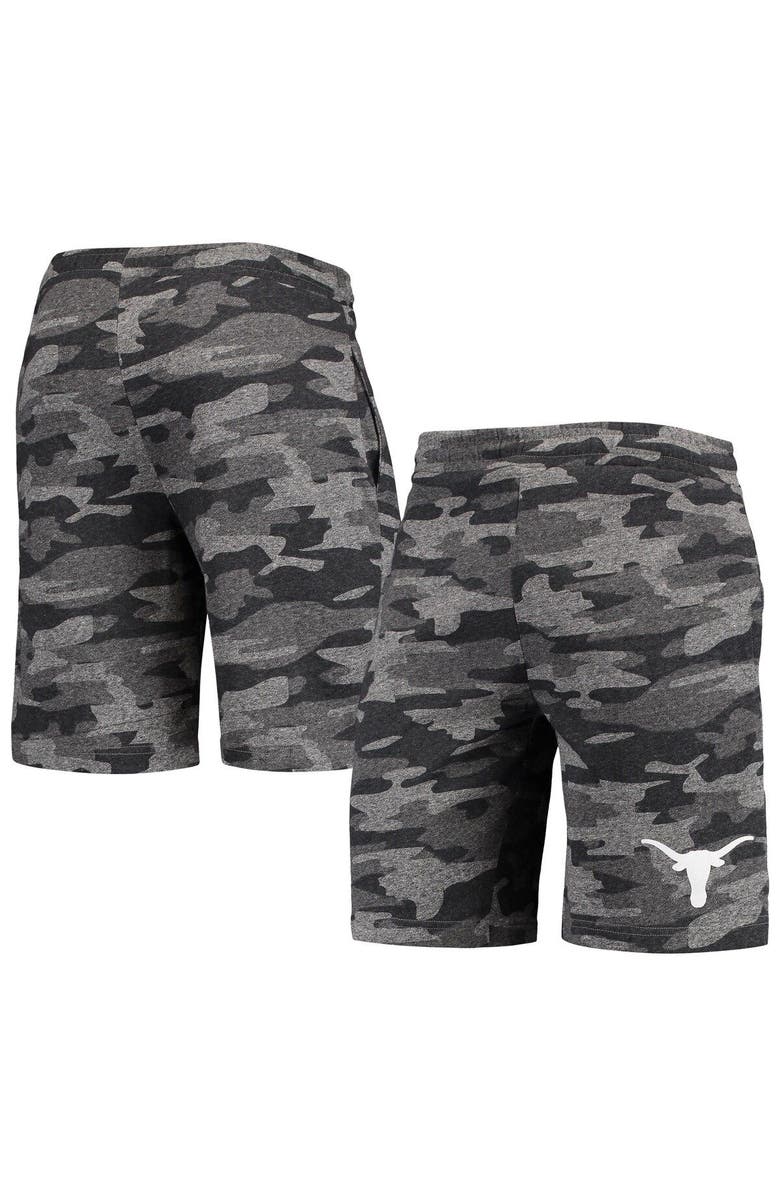 CONCEPTS SPORT Men's Concepts Sport Charcoal/Gray Texas Longhorns Camo Backup Terry Jam Lounge Shorts, Main, color, Charcoal