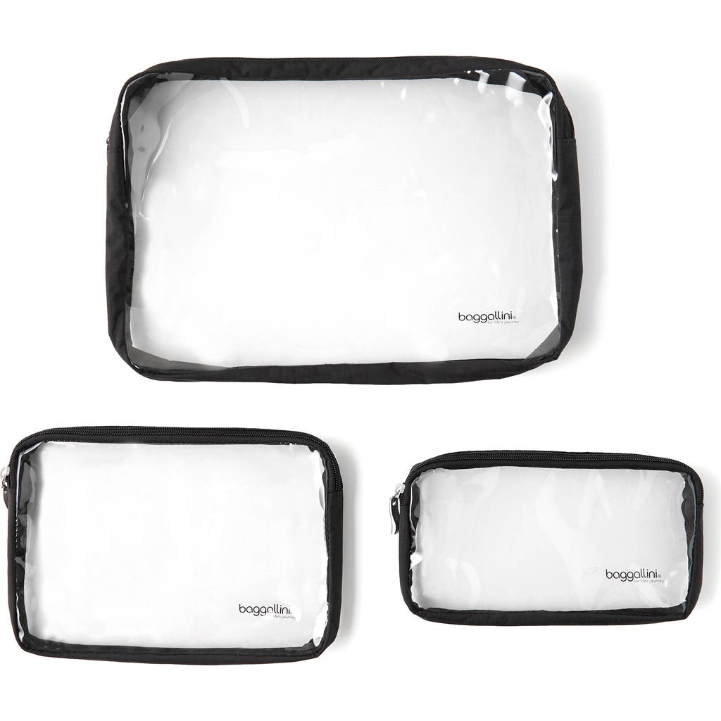 Baggallini Clear Travel Pouches 3 Piece Set