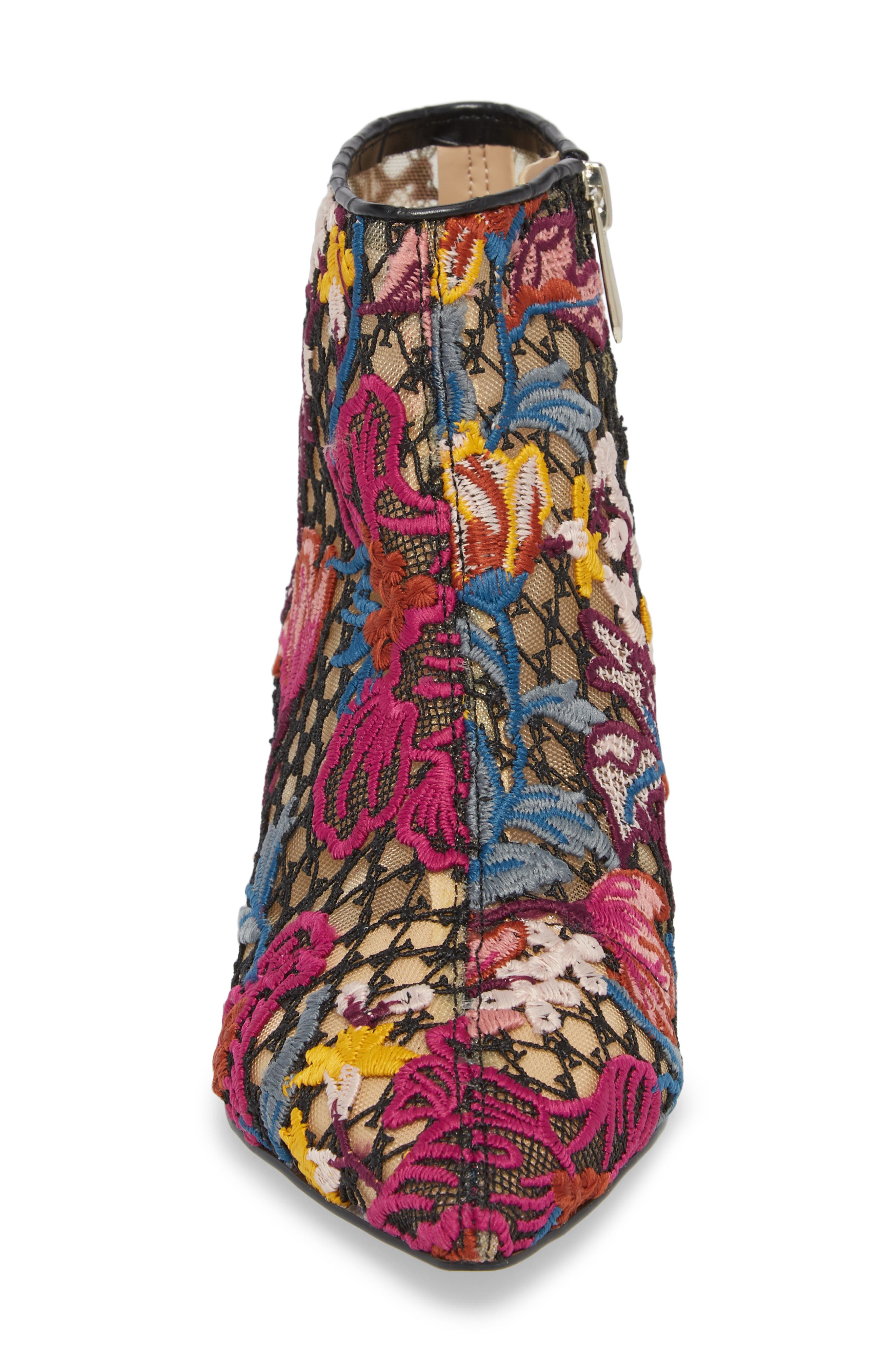 Kinzey Pointy Toe Bootie, Alternate, color, BRIGHT MULTI FLORAL LACE
