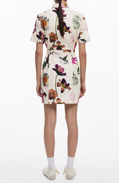 DESIGUAL DESIGUAL FLORAL BELTED MINI SHIRTDRESS