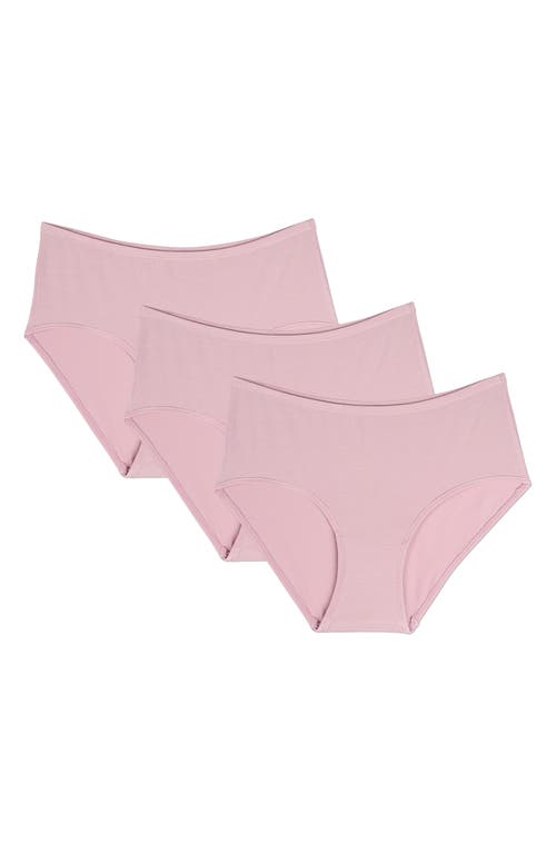 Memoi Stretch Modal 3-pack Briefs In Pink
