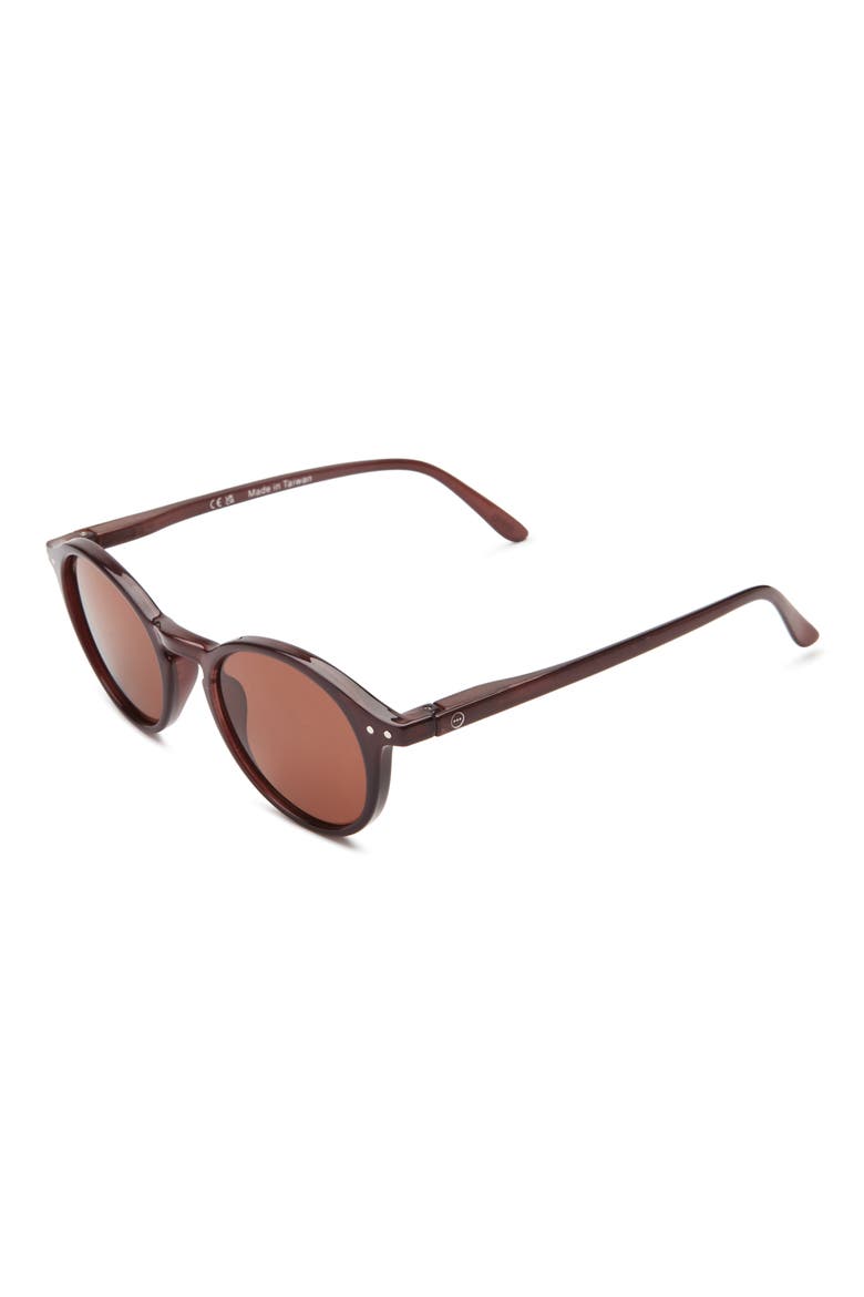 Round Sunglasses, Alternate, color, OLD LEATHER