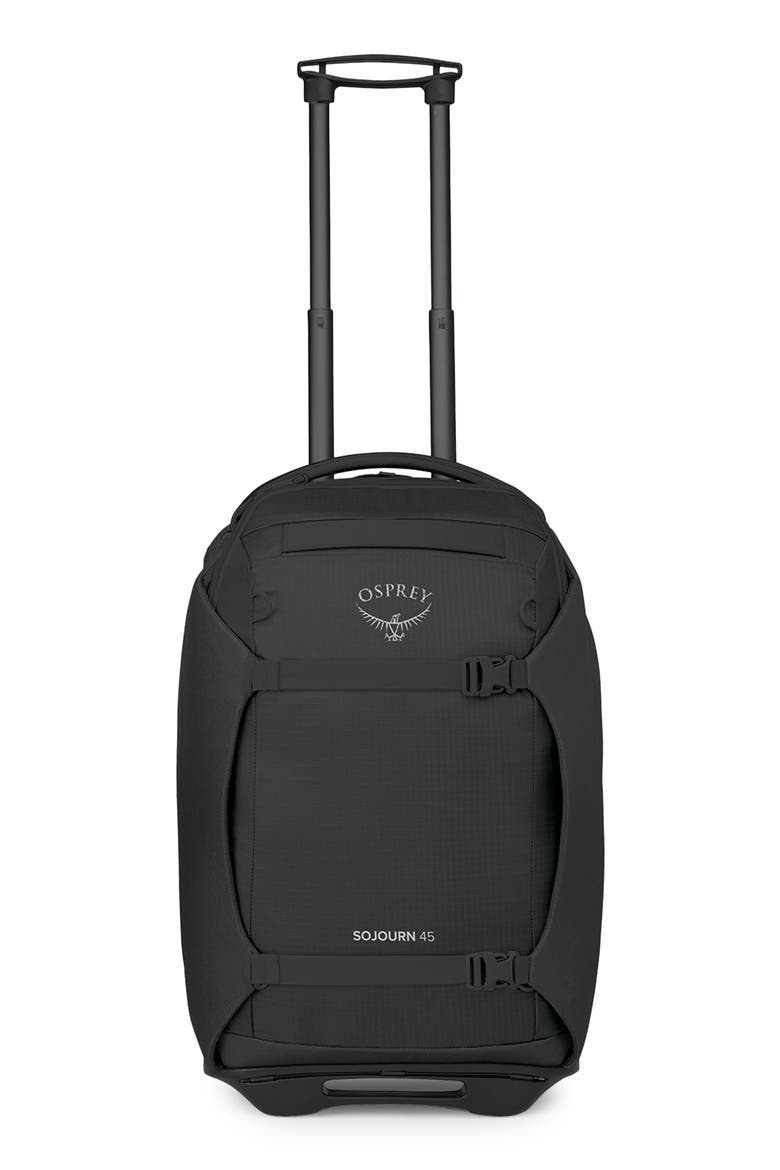 Sojourn 22-Inch 45-Liter Wheeled Recycled Nylon Travel Pack, Main, color, BLACK