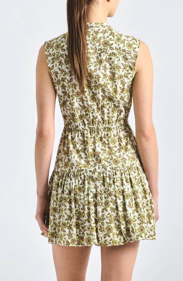 Derek Lam 10 Crosby Briar Print Sleeveless Minidress, Alternate, color, Green/ Pink Floral