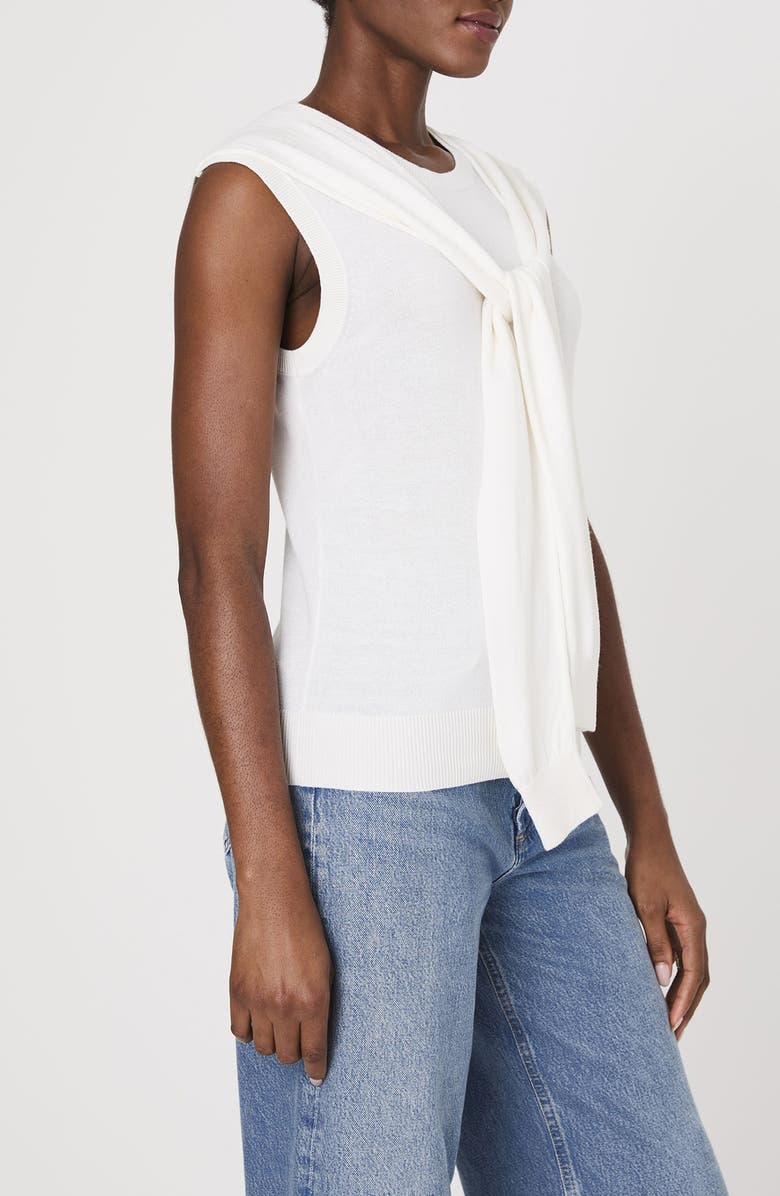 French Connection Scarf Accent Sleeveless Sweater, Alternate, color, Porcelain Cream