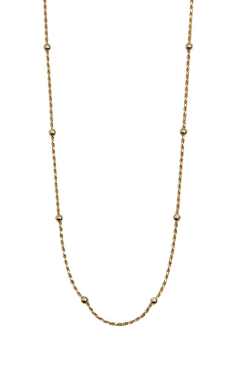 Argento Vivo Sterling Silver Rope Chain Station Necklace, Main, color, Gold