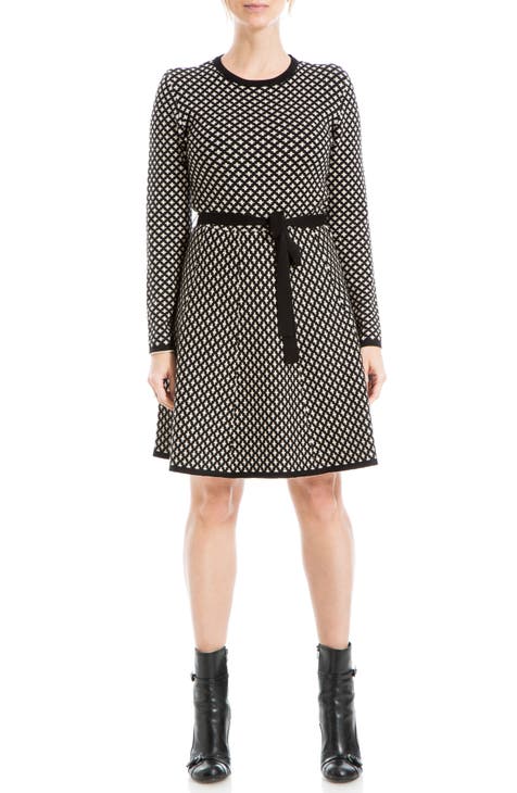 NWT Max Studio Modern Black White Gingham Long-Sleeve Pocket cheapest Dress XL