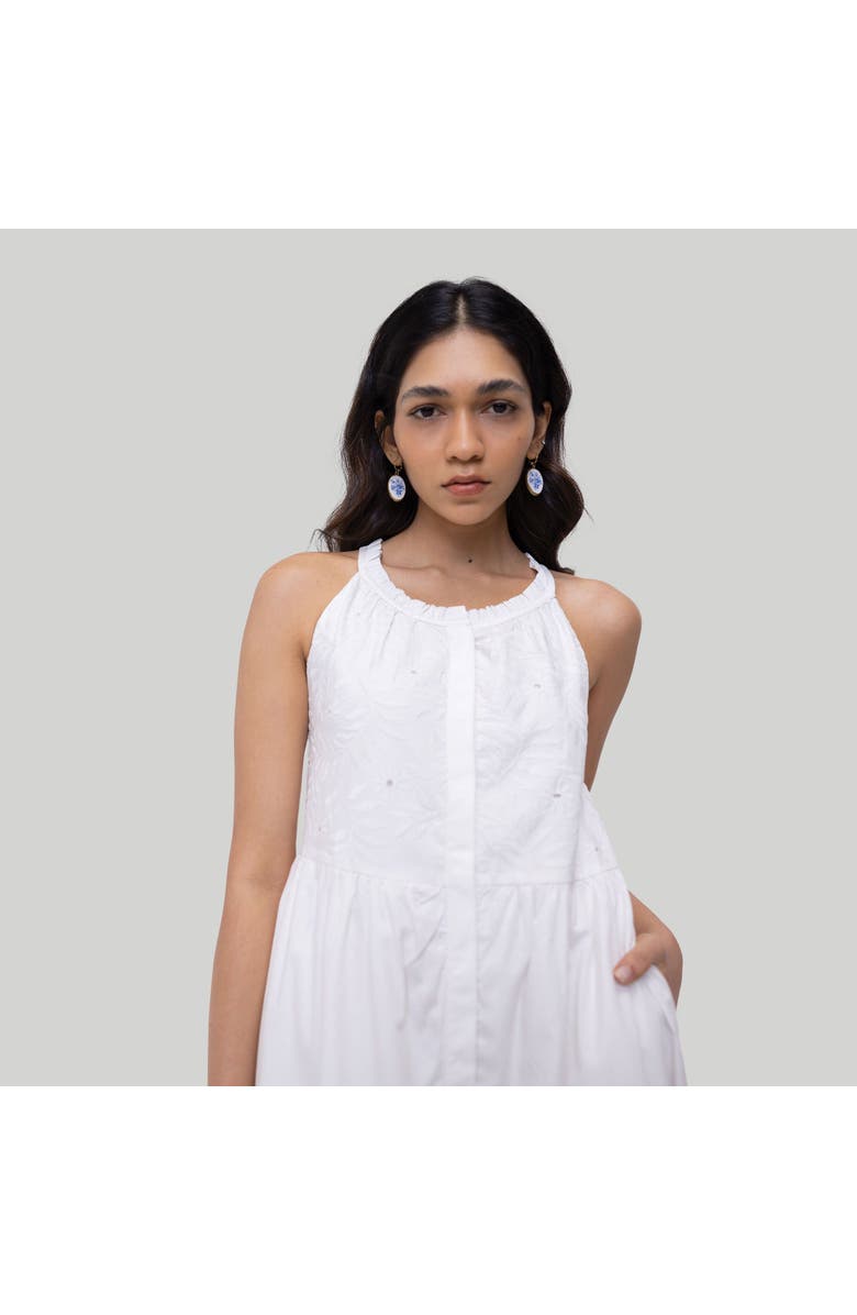 Reistor Embroidered Tiered Maxi Dress, Alternate, color, White Floral