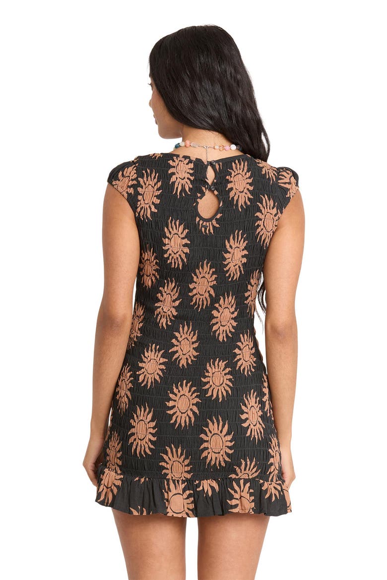 Bright Side Smocked Minidress, Alternate, color, BLACK SANDS