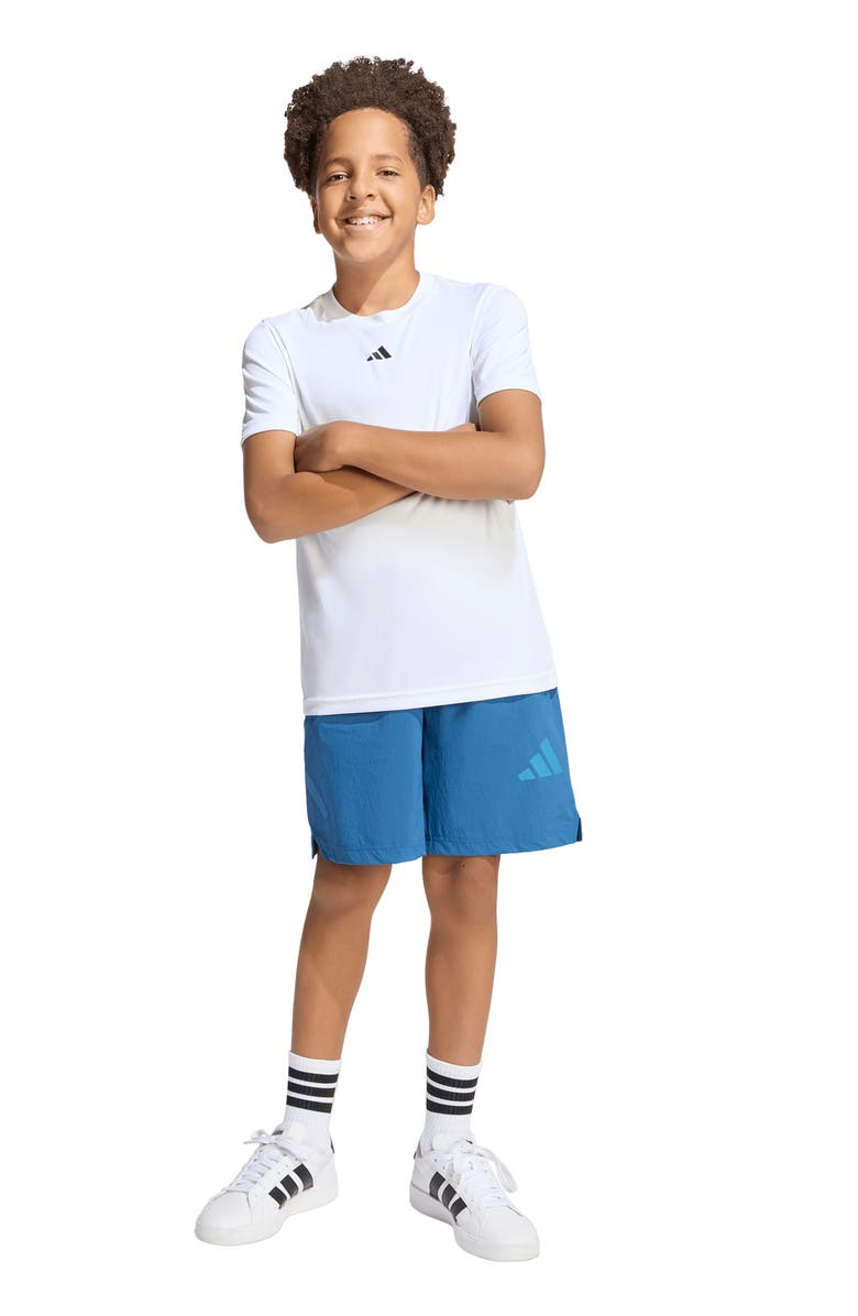 adidas Originals Kids' Z-N-E Woven Travel Shorts, Alternate, color, Dusky Petrol/ Dusky Ink