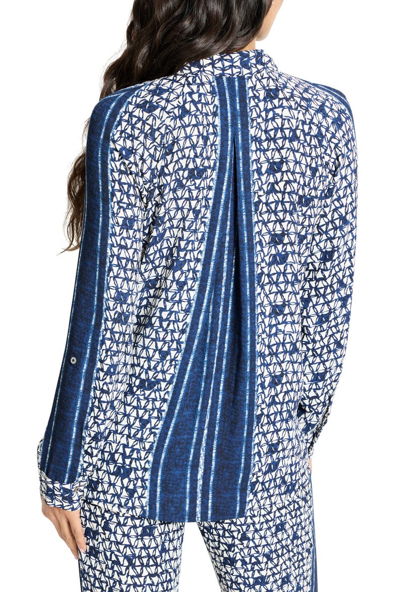 Etched Angles Button-Up Shirt, Alternate, color, INDIGO MULTI