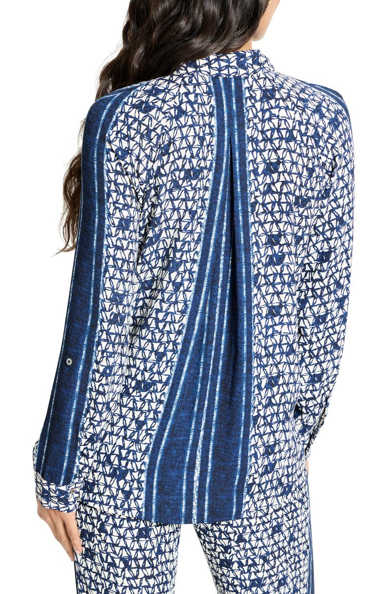 NIC+ZOE Etched Angles Button-Up Shirt, Alternate, color, Indigo Multi