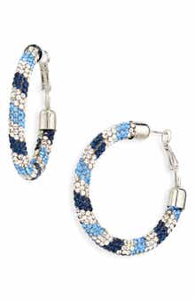 Leith Pavé Crystal Hoop Earrings