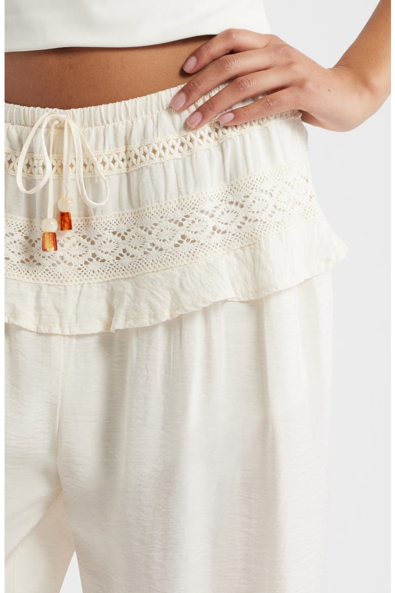 Lace Detail Joggers, Alternate, color, EGRET