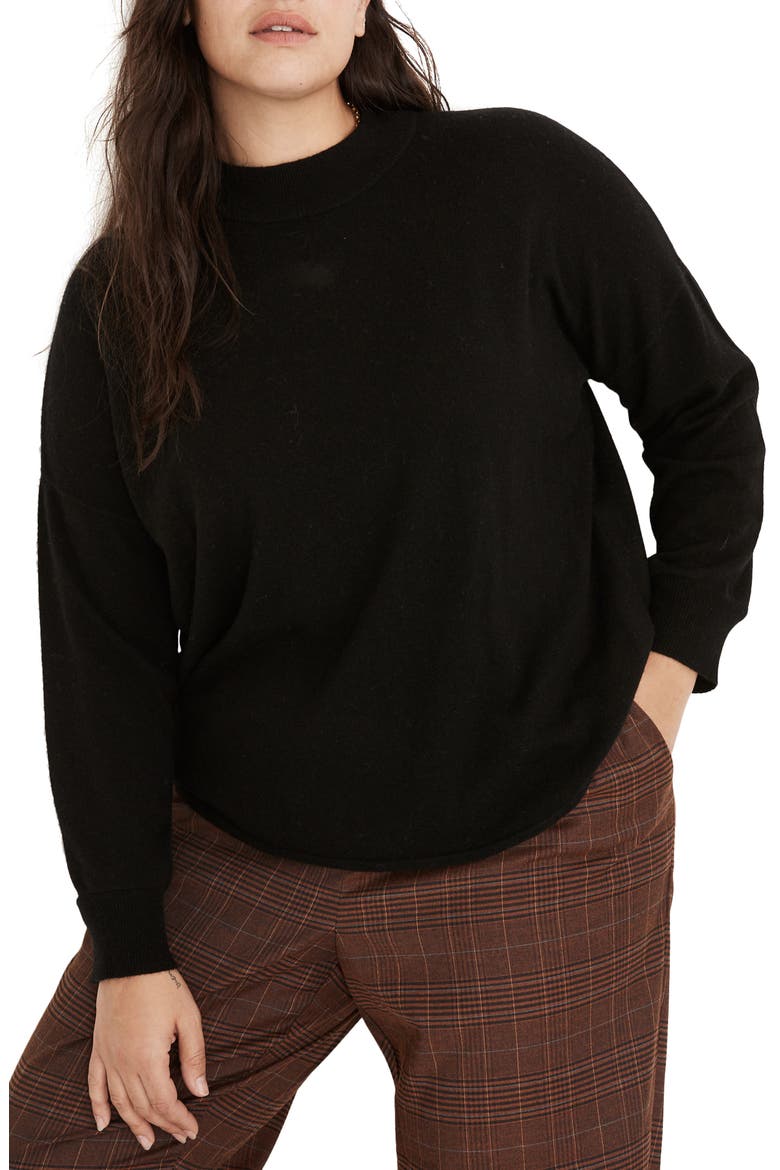 Ashbury Mock Neck Sweater, Alternate, color, TRUE BLACK