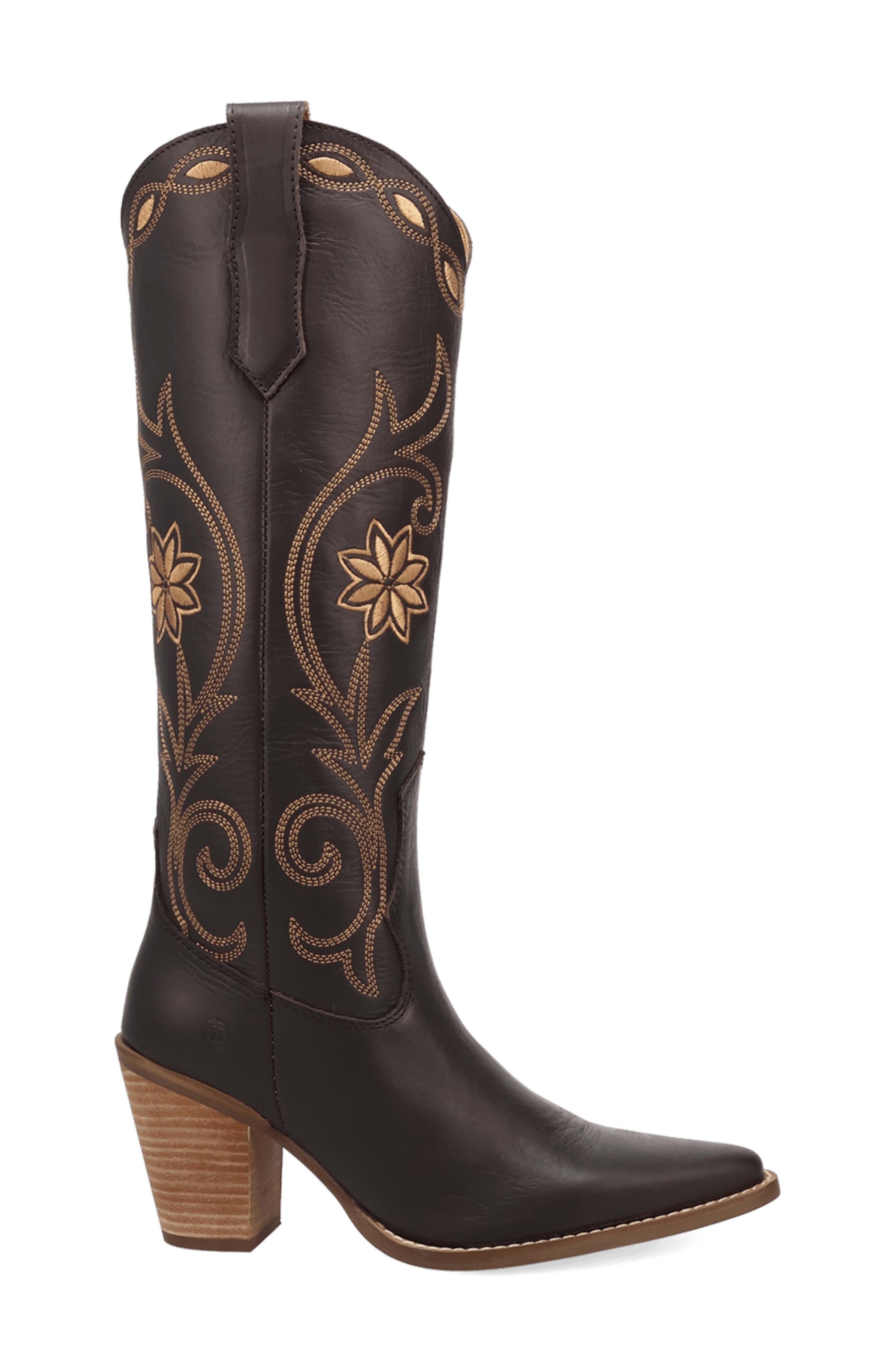 Miss Daisy Knee High Western Boot, Alternate, color, BROWN
