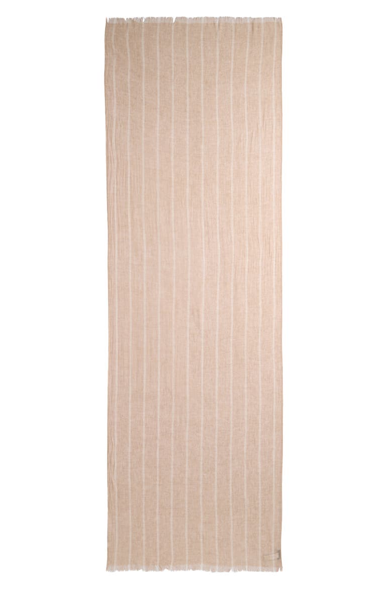 Stripe Cashmere Scarf, Alternate, color, CAMEL- OATMEAL COMBO