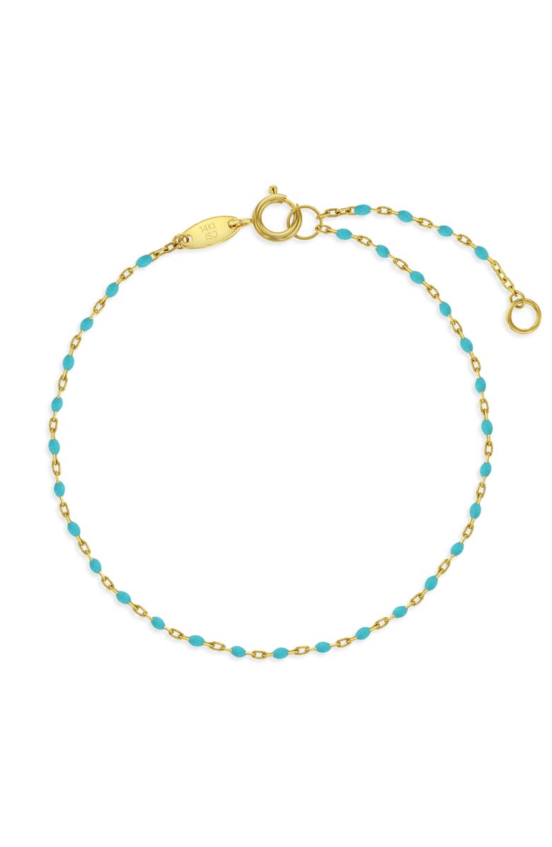 In Season Jewelry 14k Enamel Satellite Girls Bracelet, Main, color, Green