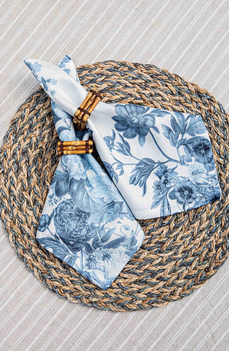 Juliska Set of 4 Field of Flowers Cotton Napkins, Alternate, color, Chambray