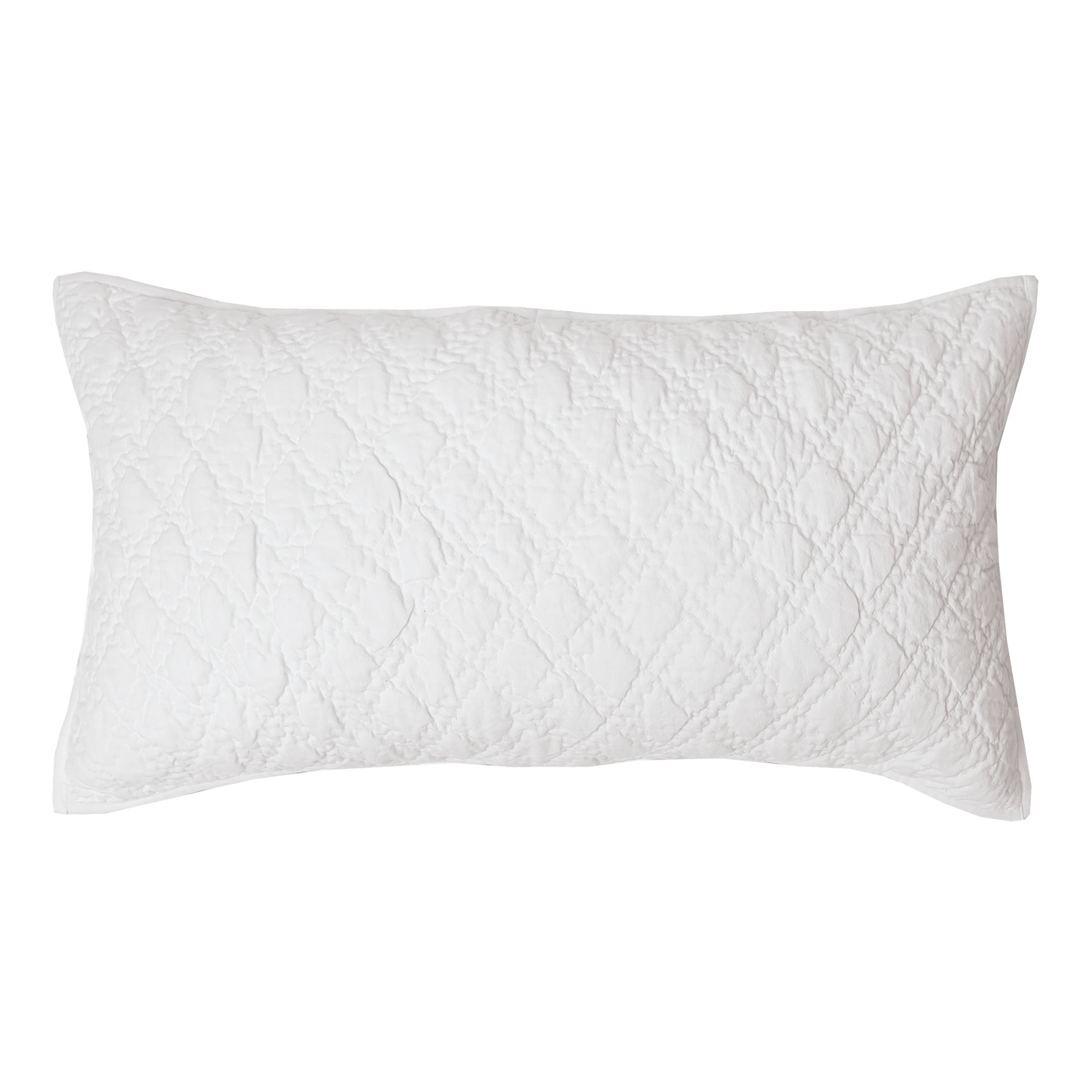 Elisabeth York Sutton Dove 100% Cotton King Sham 20" X 36" In White