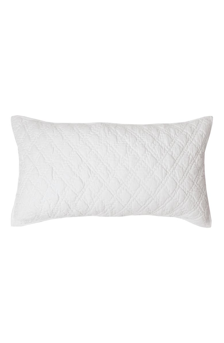 ELISABETH YORK Sutton Dove 100% Cotton King Sham 20" x 36", Main, color, White