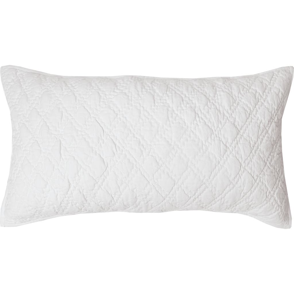 Elisabeth York Sutton Dove 100% Cotton King Sham 20" X 36" In White