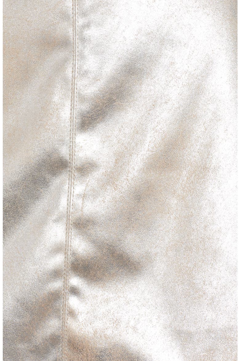 Foil Faux Suede Miniskirt, Alternate, color, SILVER TOFFEE