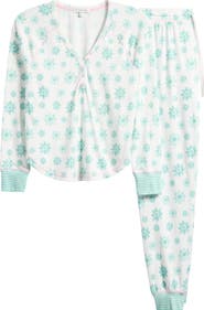 PJ Salvage Snowflake Wishes Brushed Pointelle Pajamas