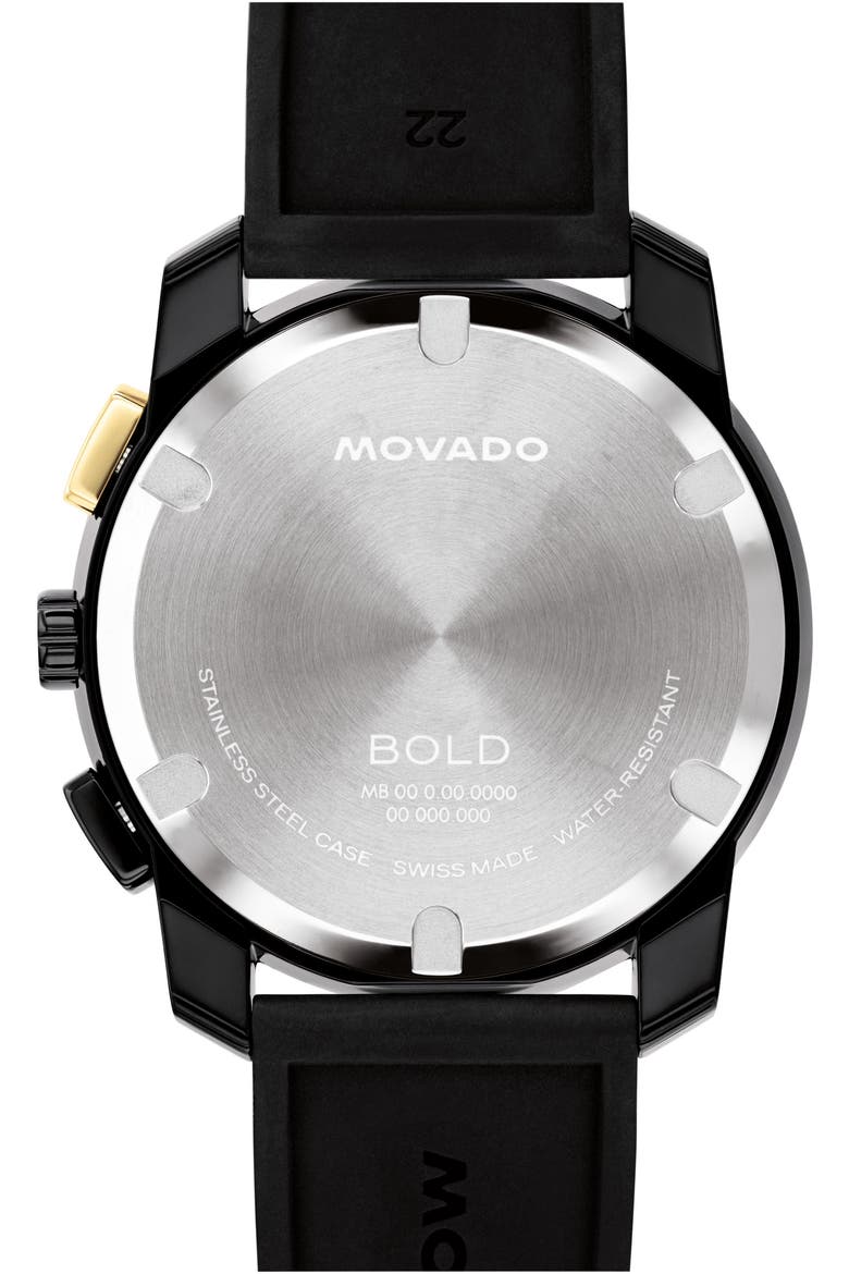 BOLD Chronograph Silicone Strap Watch, Alternate, color, BLACK