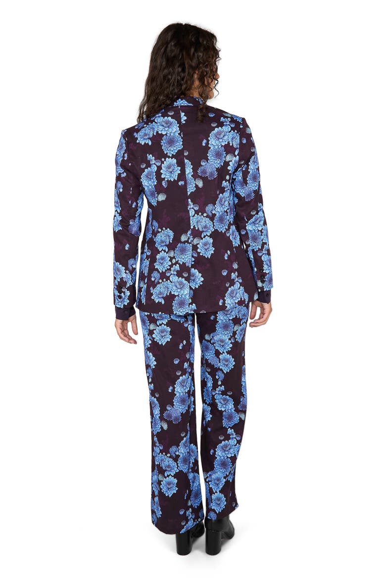 Phillis Wide Leg Tailored Pant, Alternate, color, Serious Floral Plum
