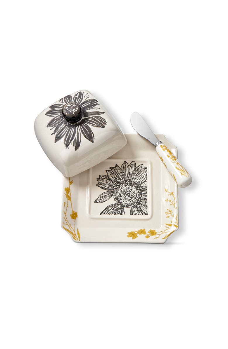 tag Let It Be Sunflower Stoneware Square Serving Platter Set, Alternate, color, Multicolored