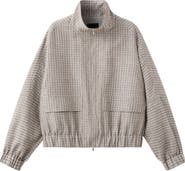 MANGO Check Bomber Jacket