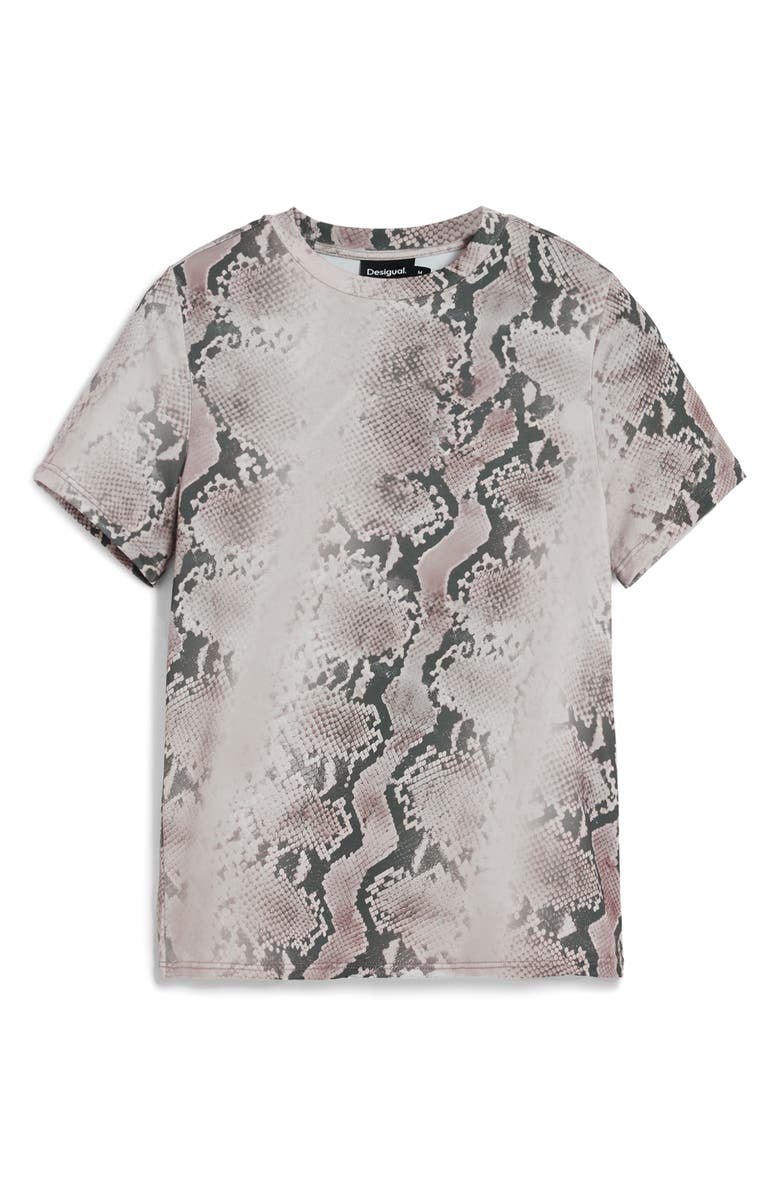 Desigual Snake Print T-Shirt, Alternate, color, Beige