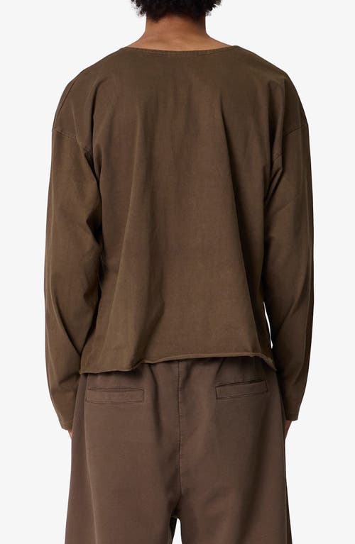 Mnml Raw Hem Oversize Long Sleeve T-shirt In Brown