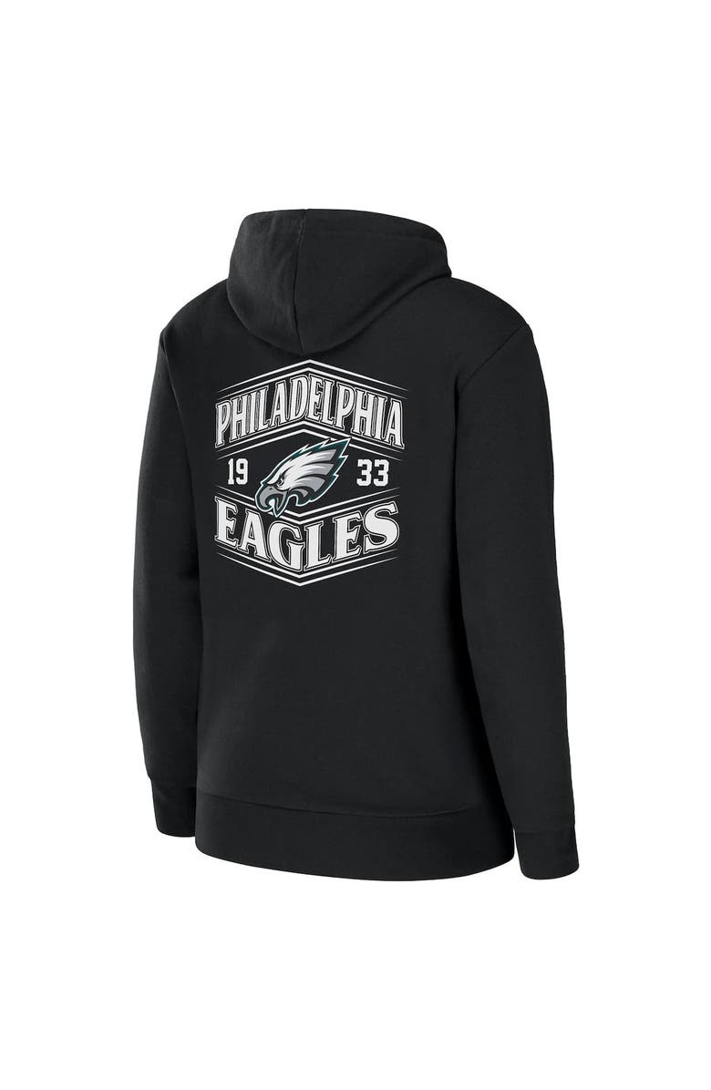 WEAR by Erin Andrews Women's WEAR by Erin Andrews Black Philadelphia Eagles Angled Full-Zip Hoodie, Alternate, color, Black