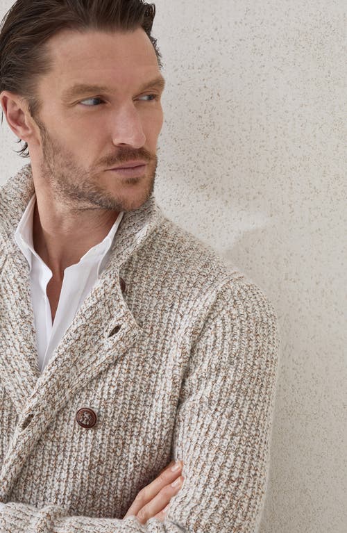 Brunello Cucinelli Cardigan With Metal Buttons In Neutral