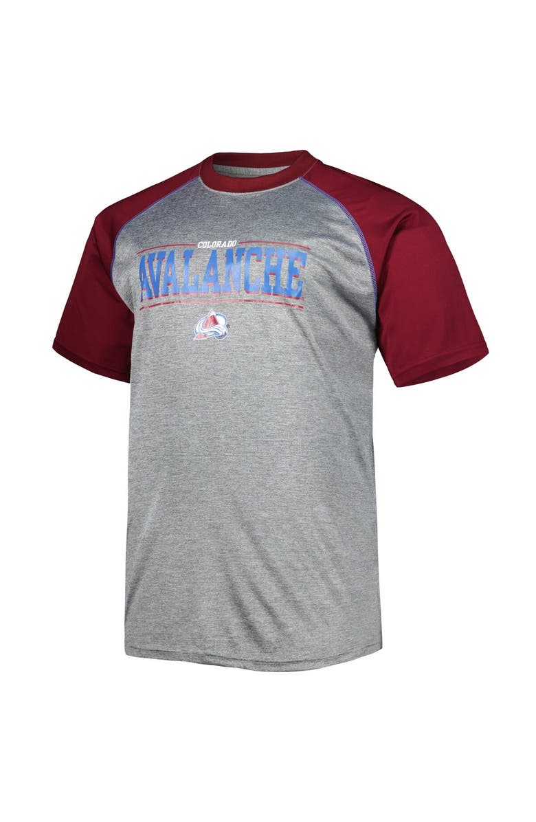 PROFILE Men's Heather Gray Colorado Avalanche Big & Tall Logo Raglan T-Shirt, Alternate, color, Heather Gray