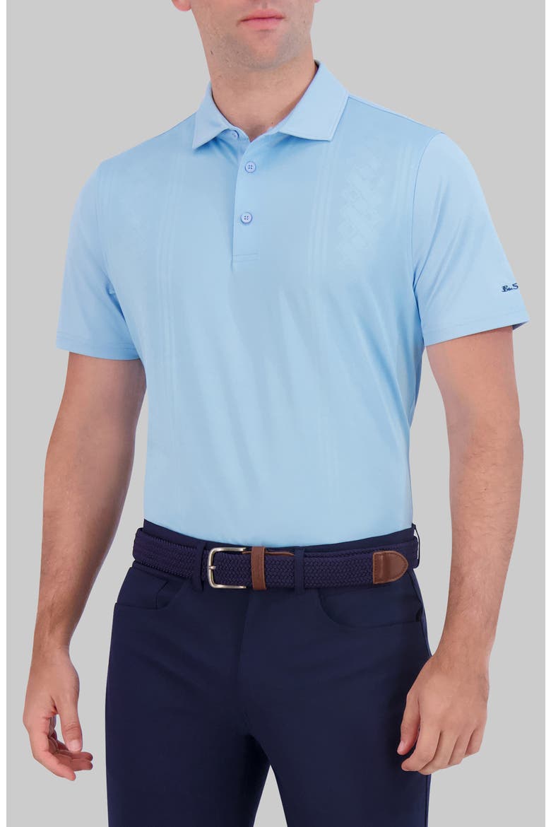 Tonal Diamond Jacquard Performance Golf Polo, Main, color, LIGHT BLUE