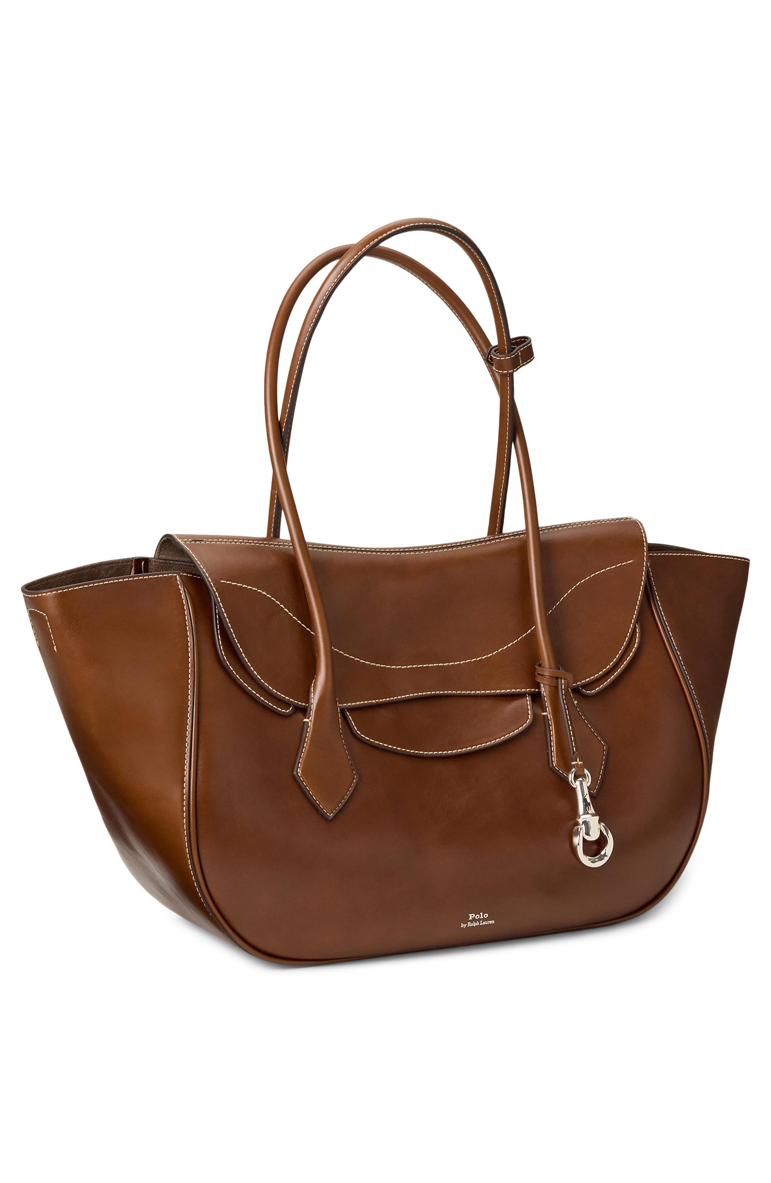Large Polo Blaze Tumbled Leather Shoulder Bag, Alternate, color, CHESTNUT