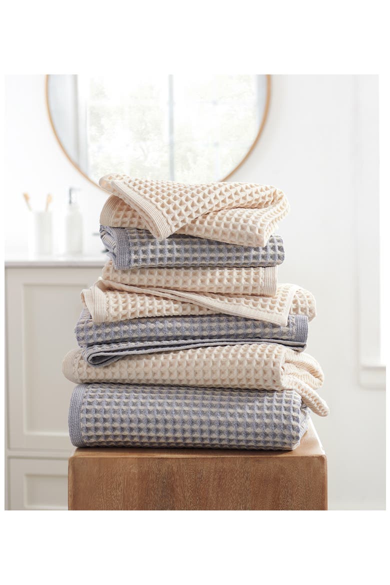 Pure Yarn Dyed Cotton Waffle 4-Piece Bath & Hand Towel Set, Alternate, color, NATURAL