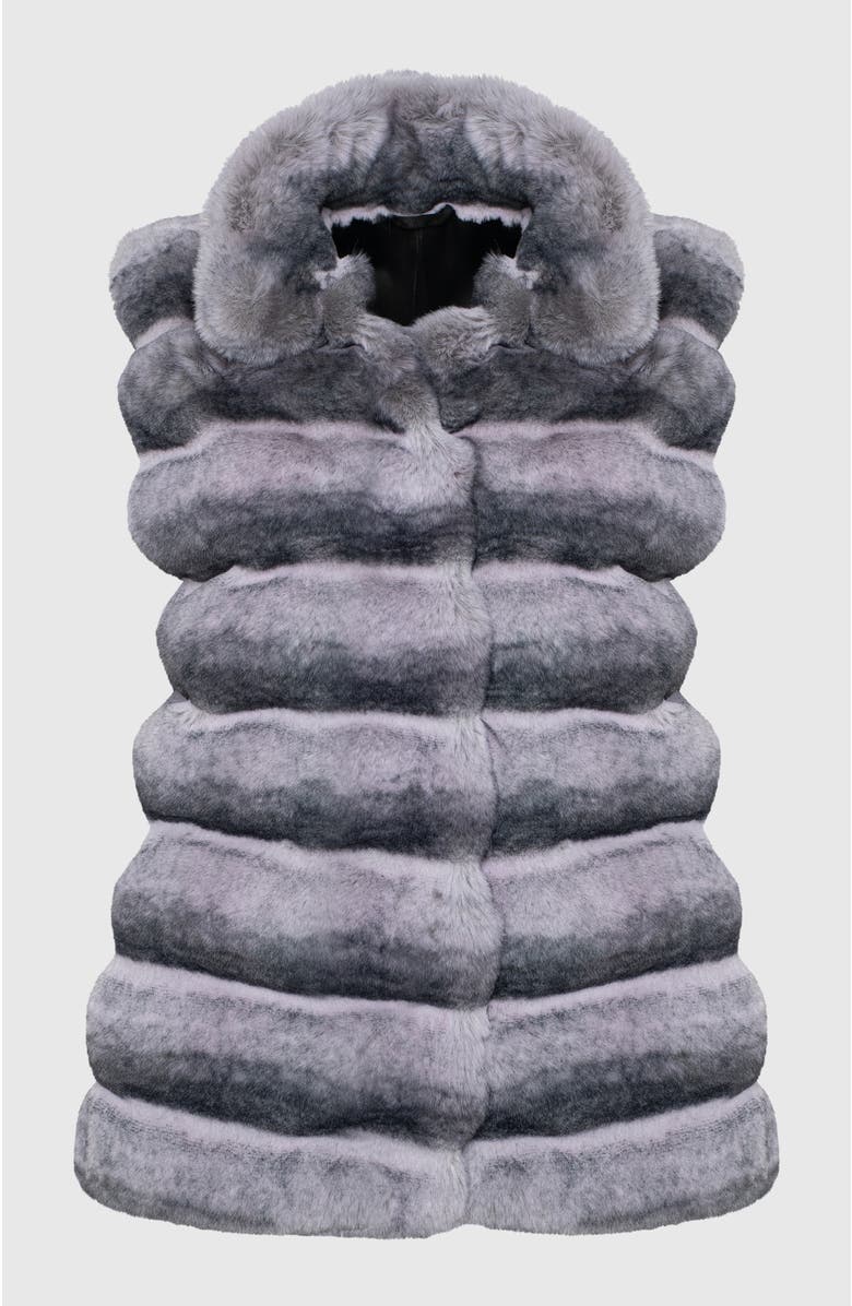 Lyla Grant Fur-Free Chinchilla (Faux Fur) Vest, Alternate, color, Gray Chinch