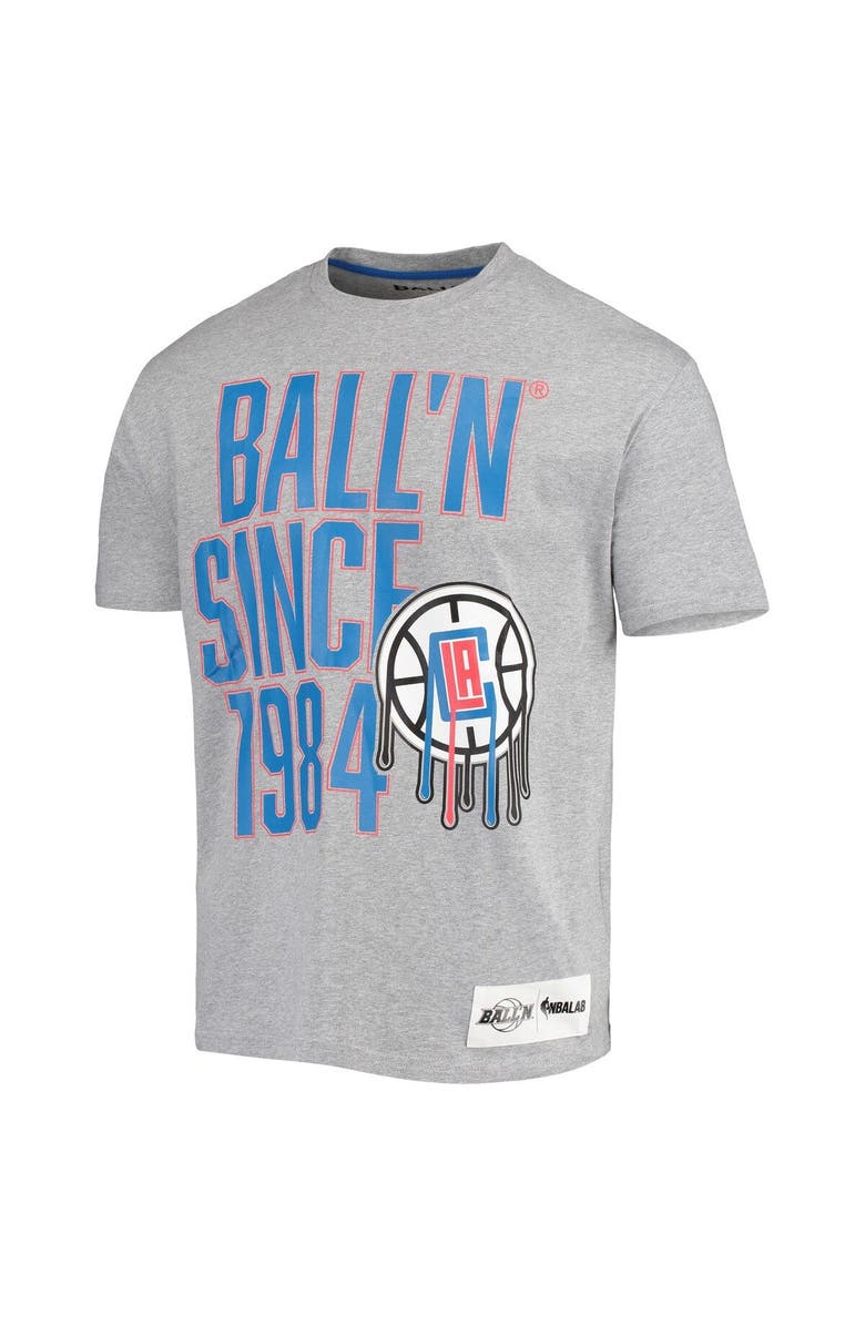 BALL'N Men's BALL'N Heathered Gray LA Clippers Since 1984 T-Shirt, Alternate, color, 