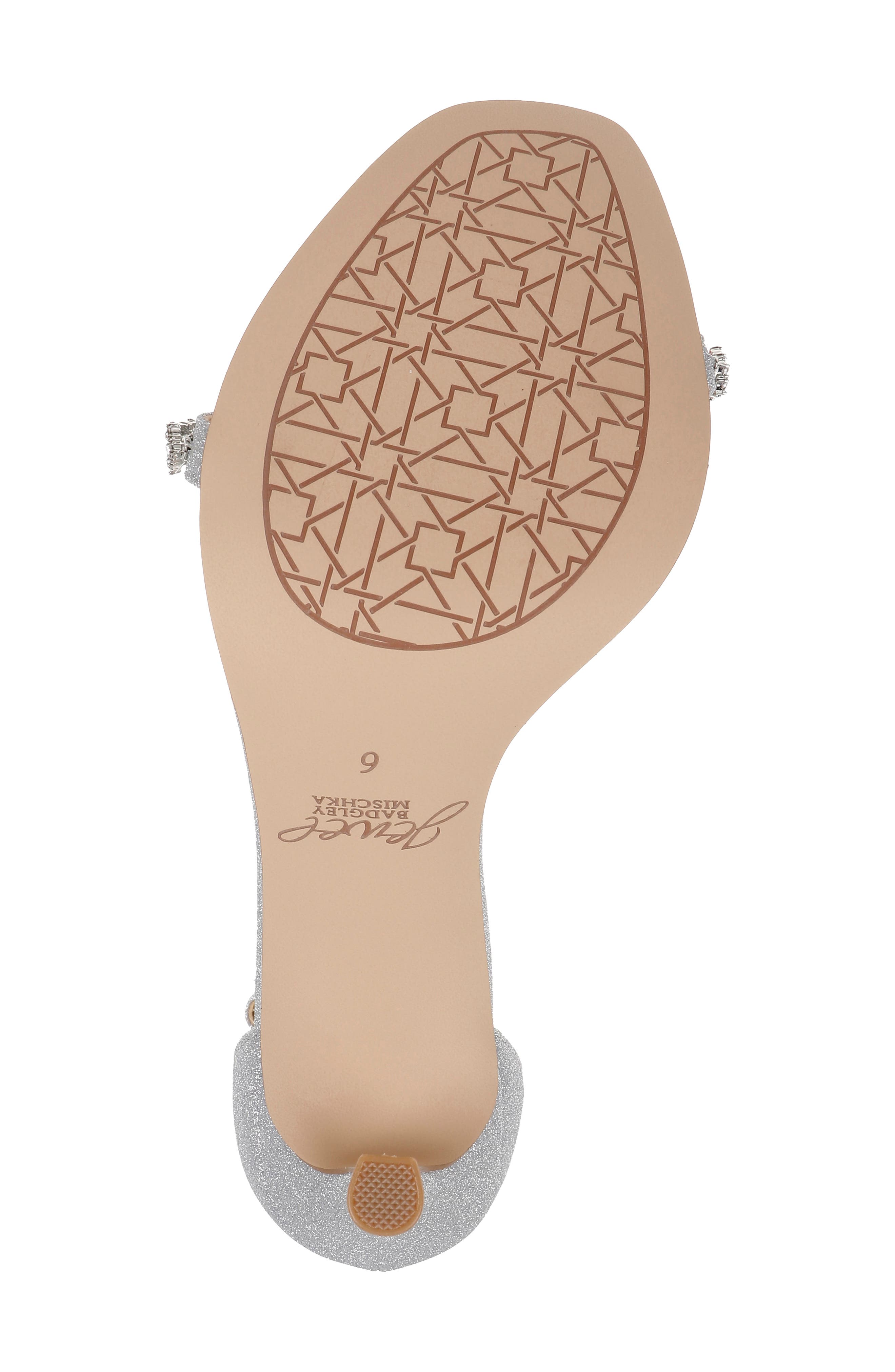 Jewel Badgley Mischka Adriane Jeweled Strap Sandal, Alternate, color, Silver