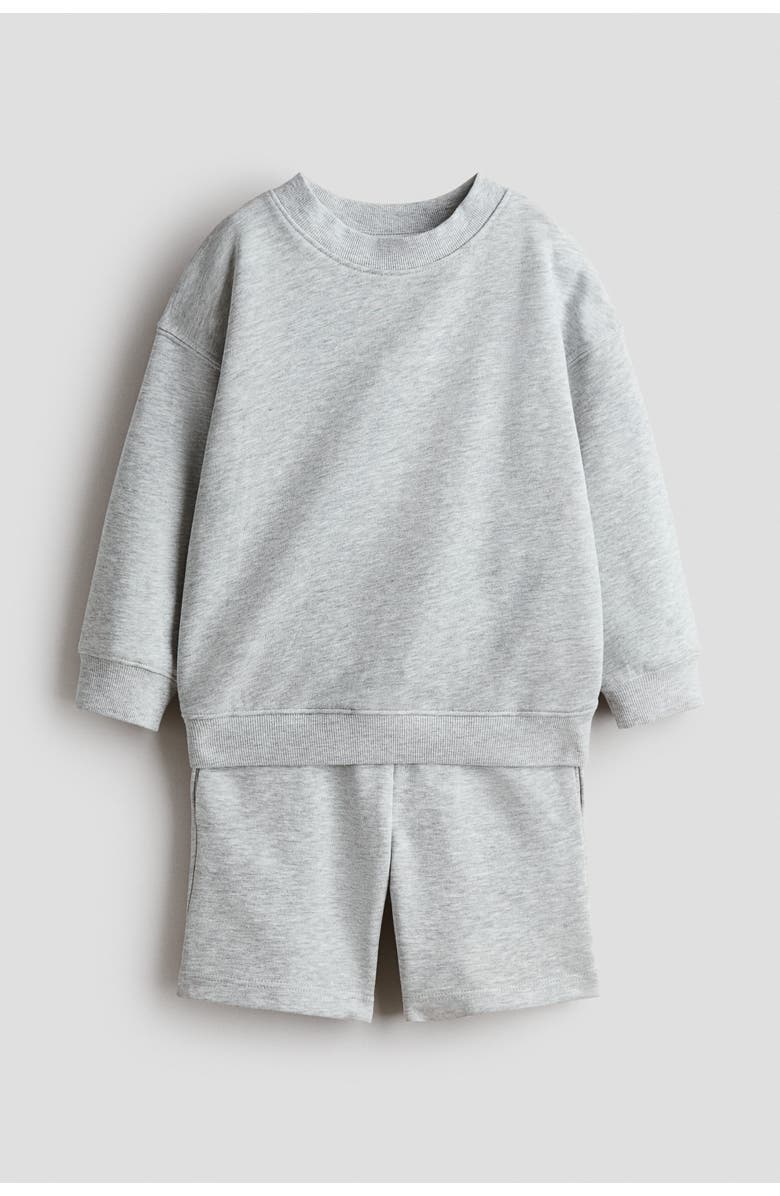 H&M 2-piece Sweatshirt Set, Main, color, Light Gray Melange