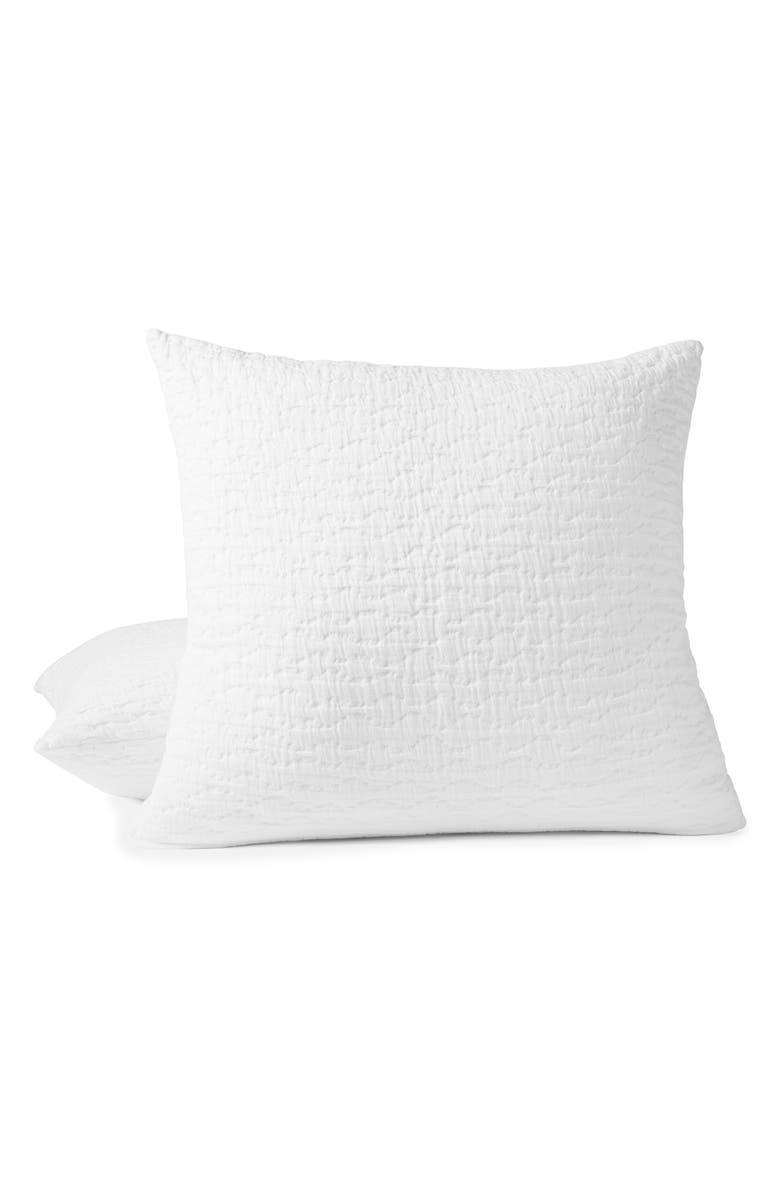 Coyuchi Pescadero Organic Cotton Matelassé Pillow Sham, Main, color, Alpine White